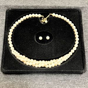Avon “Portraits of Love” gift set. Faux Pearl necklace and earrings